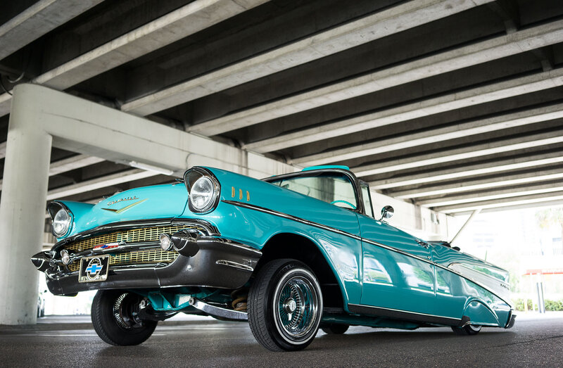 Teal Classic Convertible — Dramatic