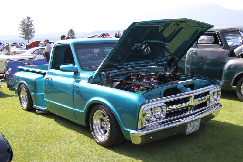 Teal Classic Pickup Truck — Outdoor