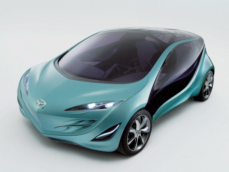 Teal Concept Car — Modern, Photograph, Headlights