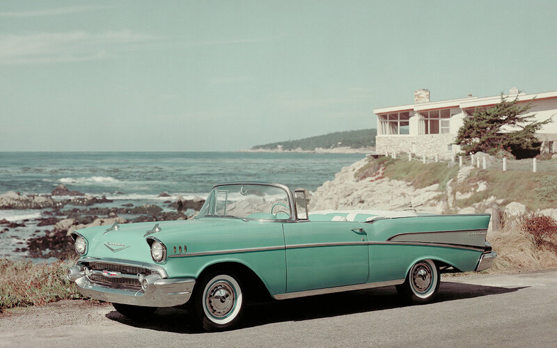 Teal Convertible Car