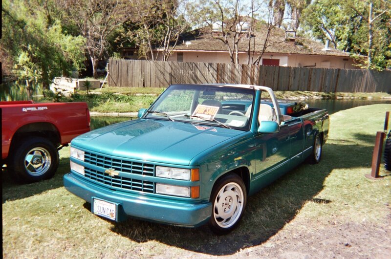 Teal Convertible Pickup Truck