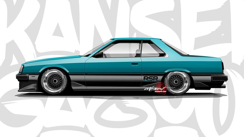 Teal Coupe Car