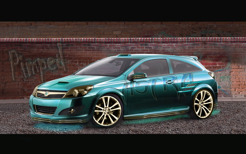 Teal custom hatchback car