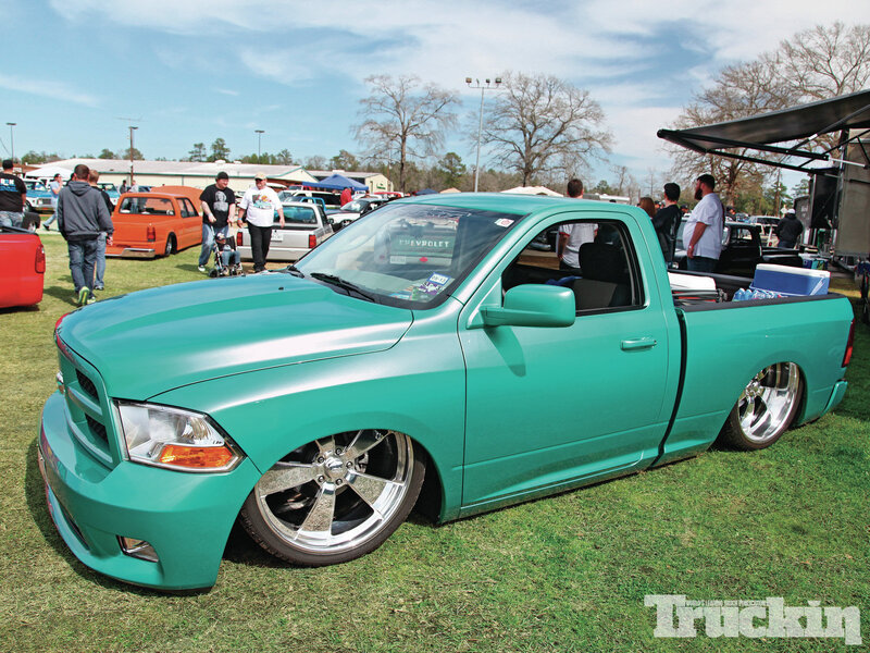 Teal Custom Pickup Truck — Outdoor
