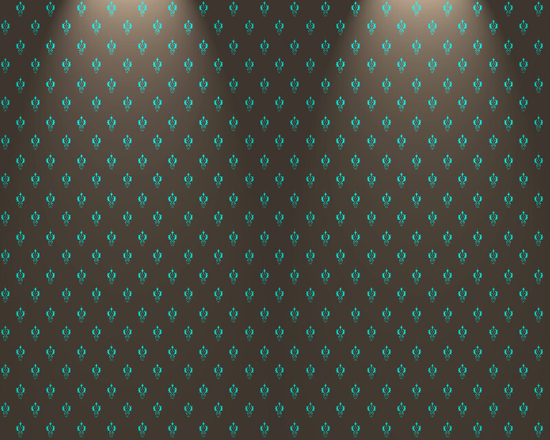 teal damask pattern on brown