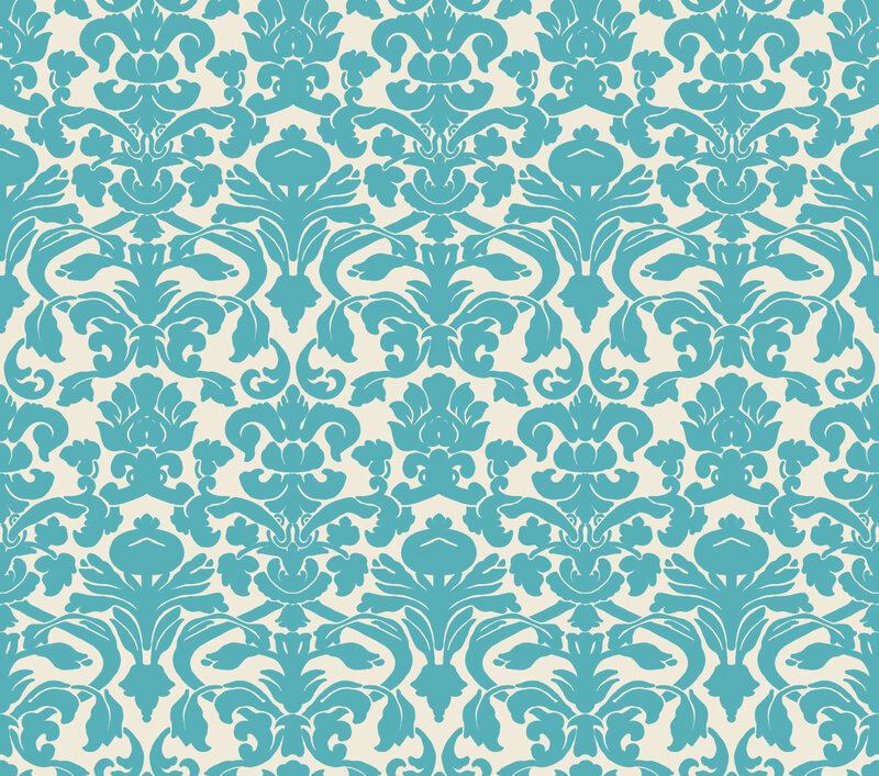 Teal Damask Pattern — Ornate