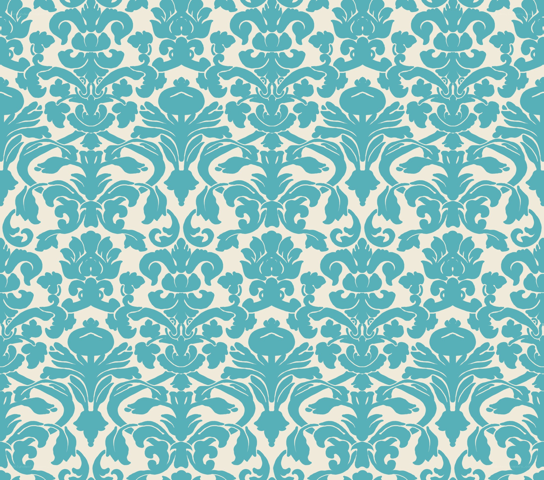 teal damask pattern