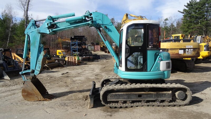 Teal Excavator on Tracks