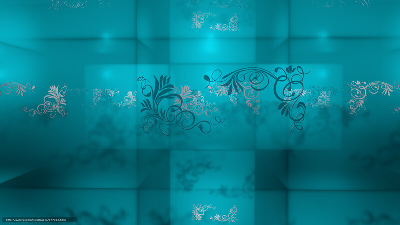 teal floral abstract background