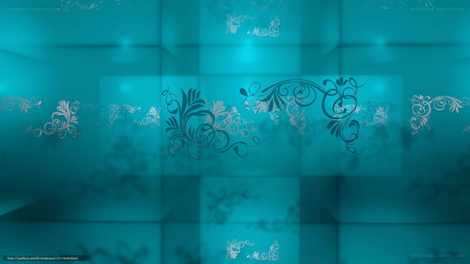 teal floral abstract background