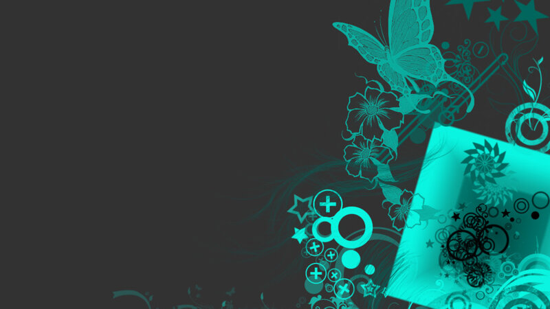teal floral abstract design