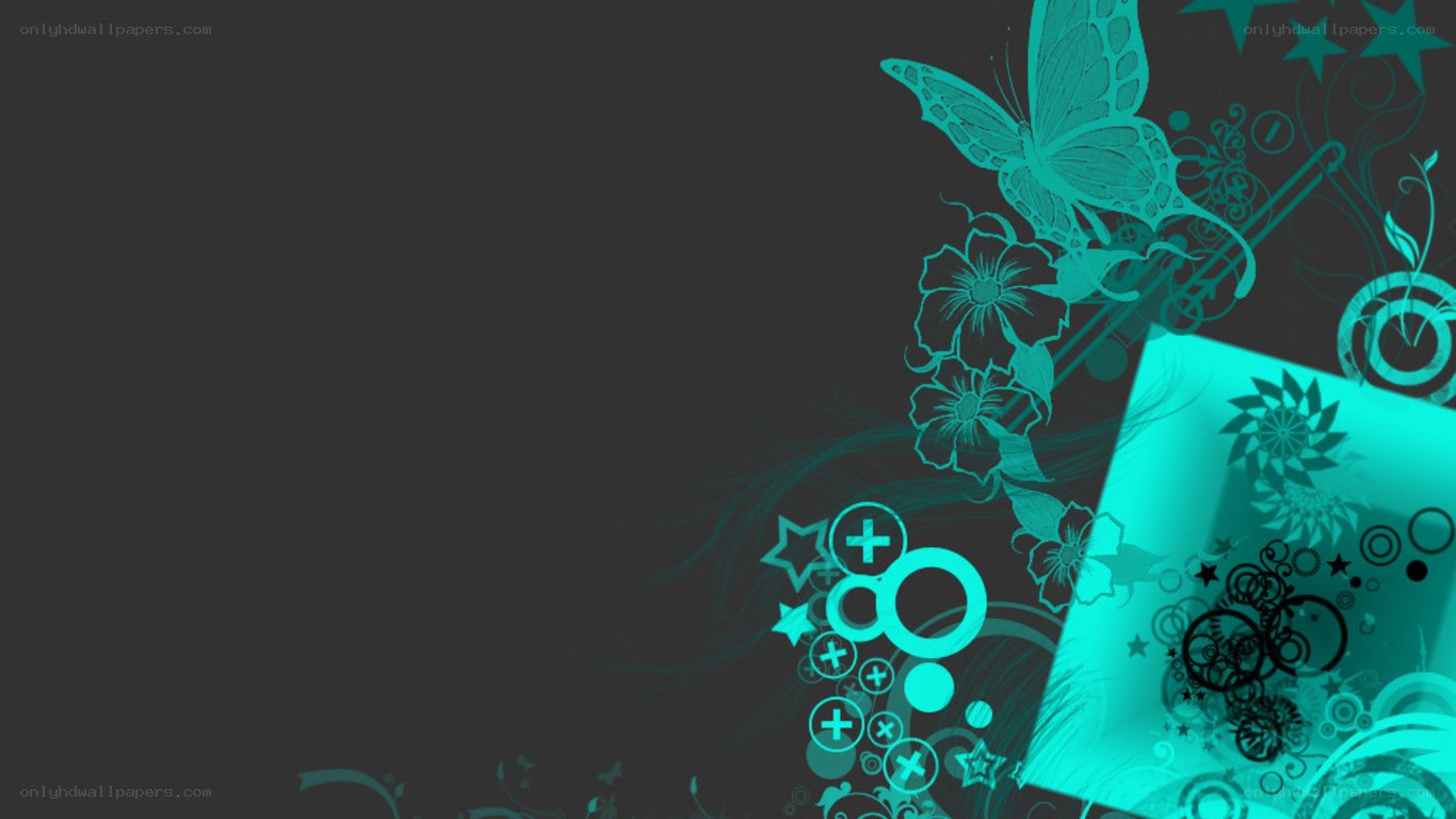 teal floral abstract design