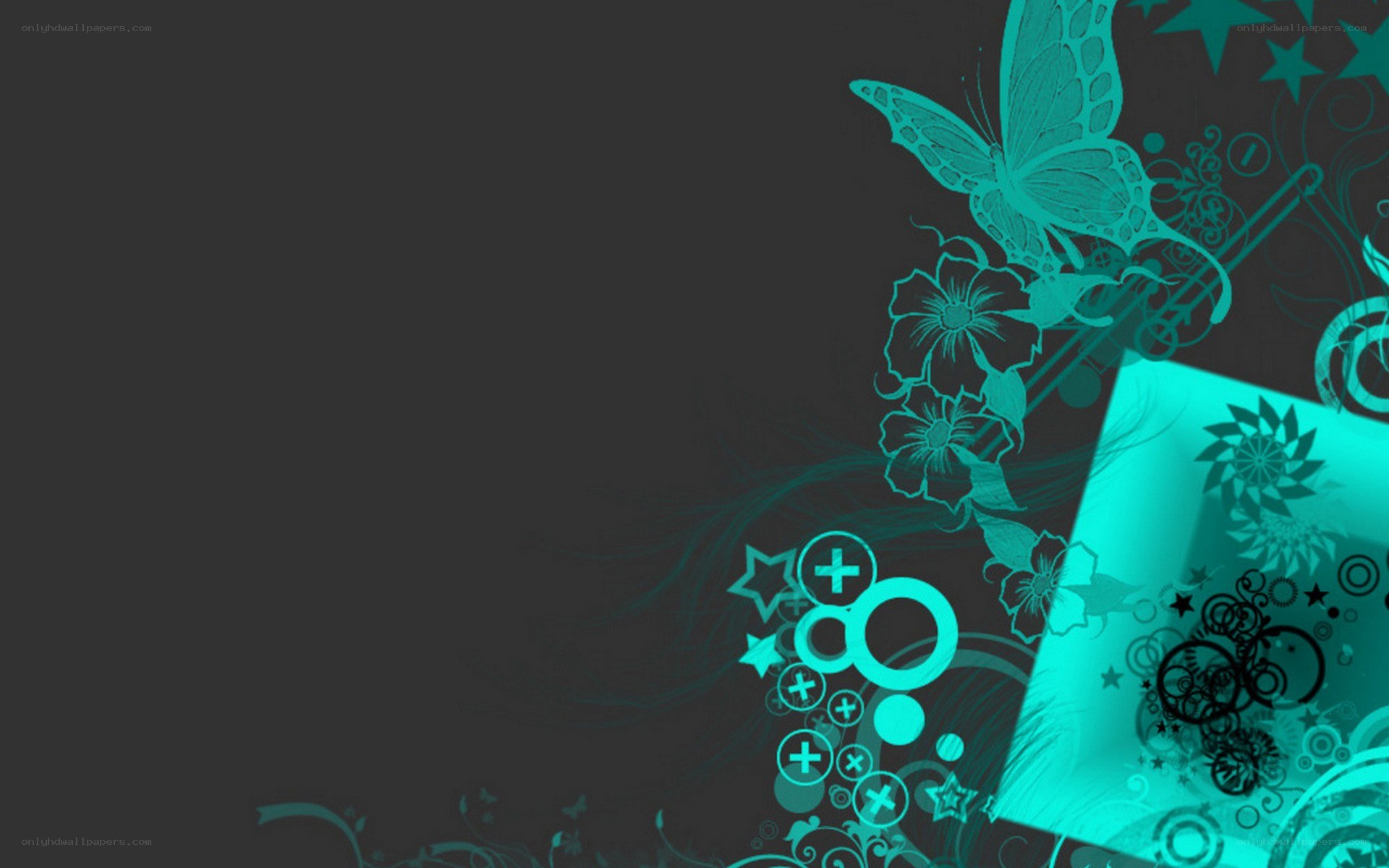 teal floral abstract design