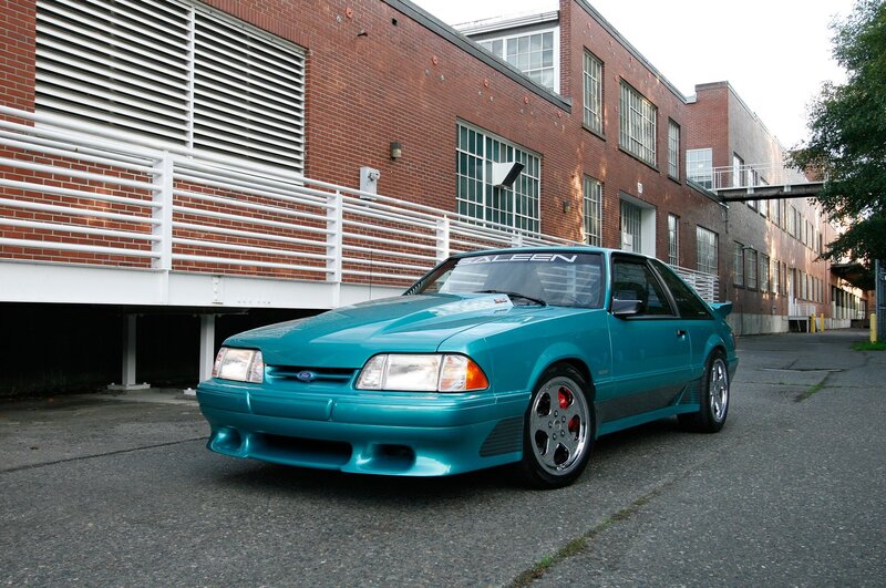 Teal Ford Mustang
