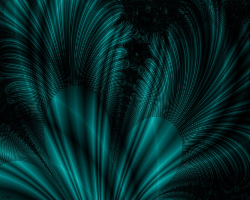 teal fractal abstract art