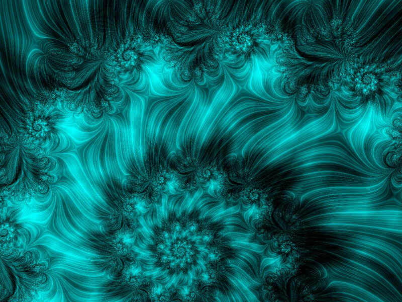 teal fractal abstract pattern