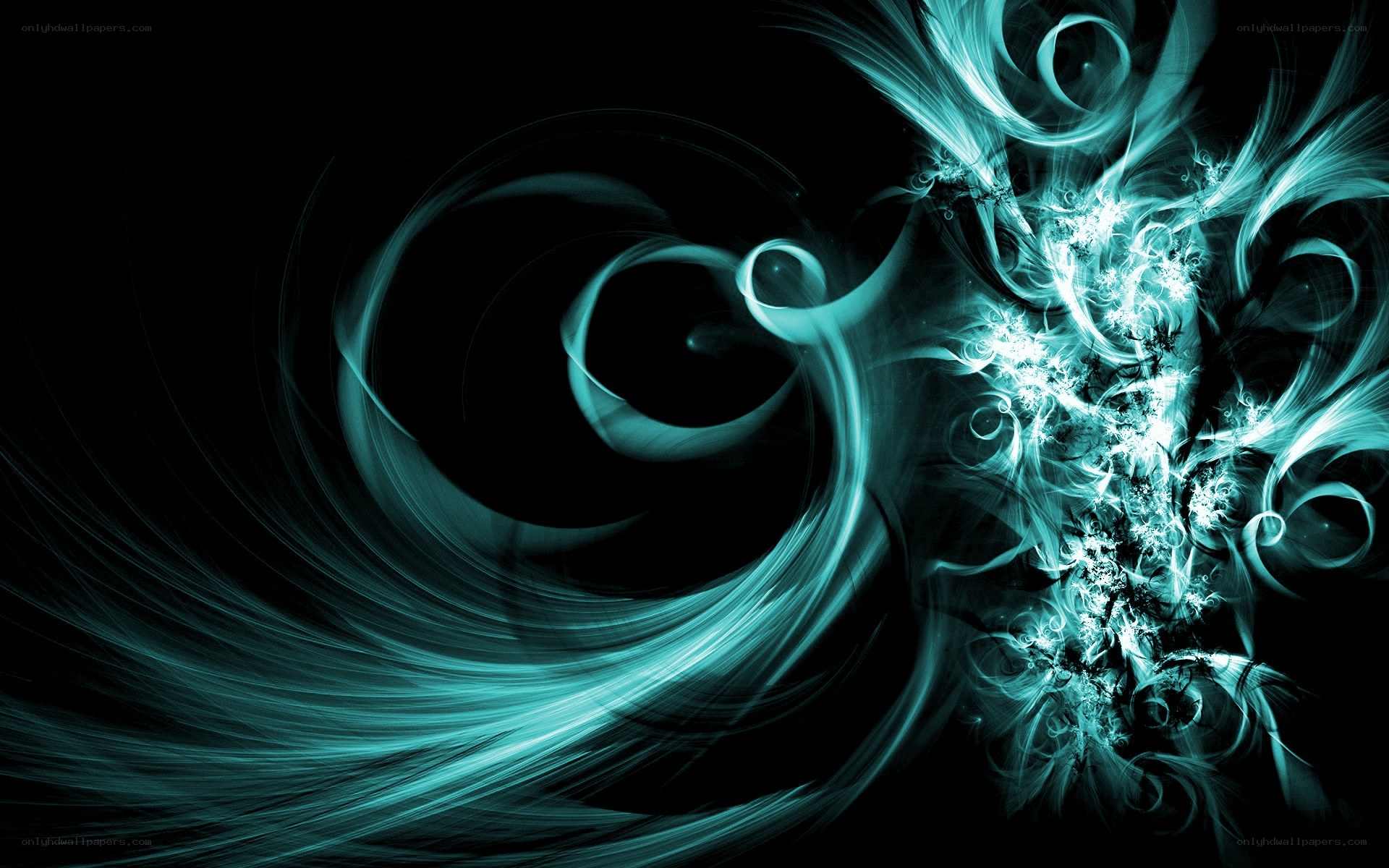 teal fractal swirls