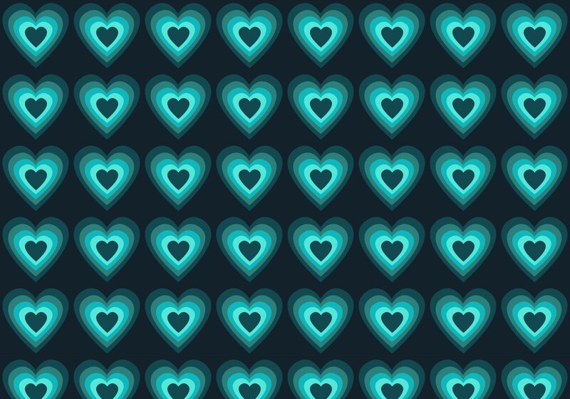 teal heart pattern