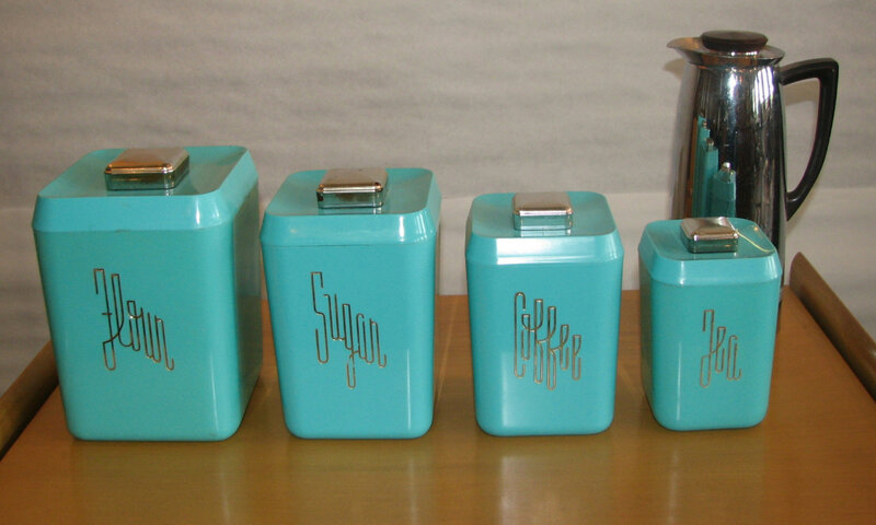 Teal Kitchen Canisters