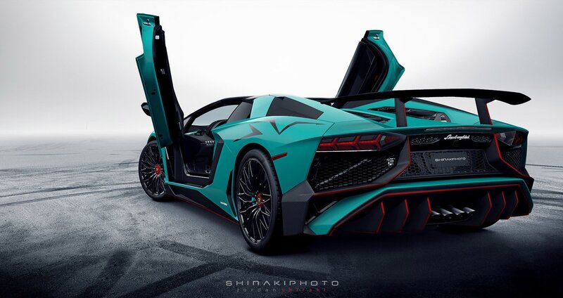 Teal Lamborghini Aventador — Dramatic, 3d Render