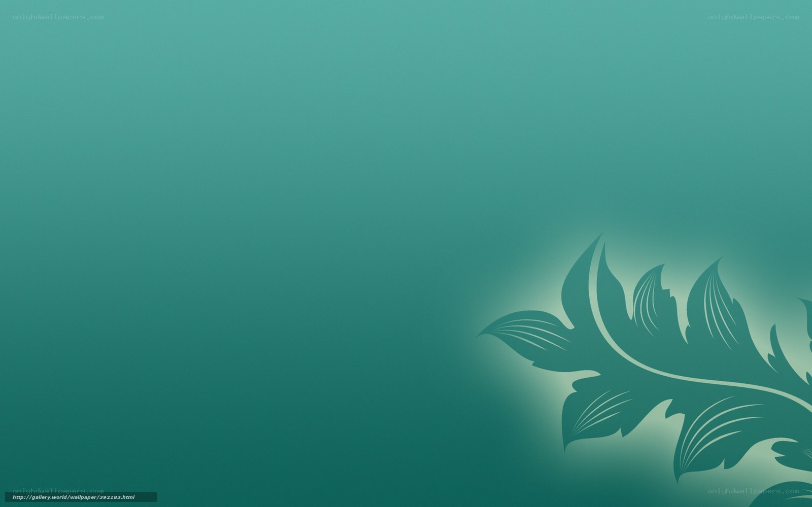 teal leaf design wallpaper