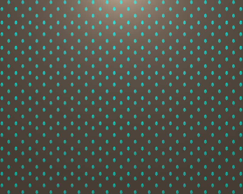 teal leaf pattern on brown