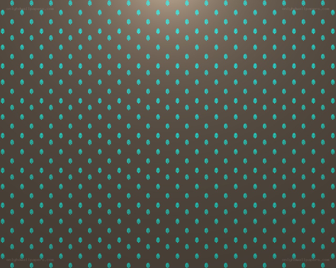 teal leaf pattern on brown