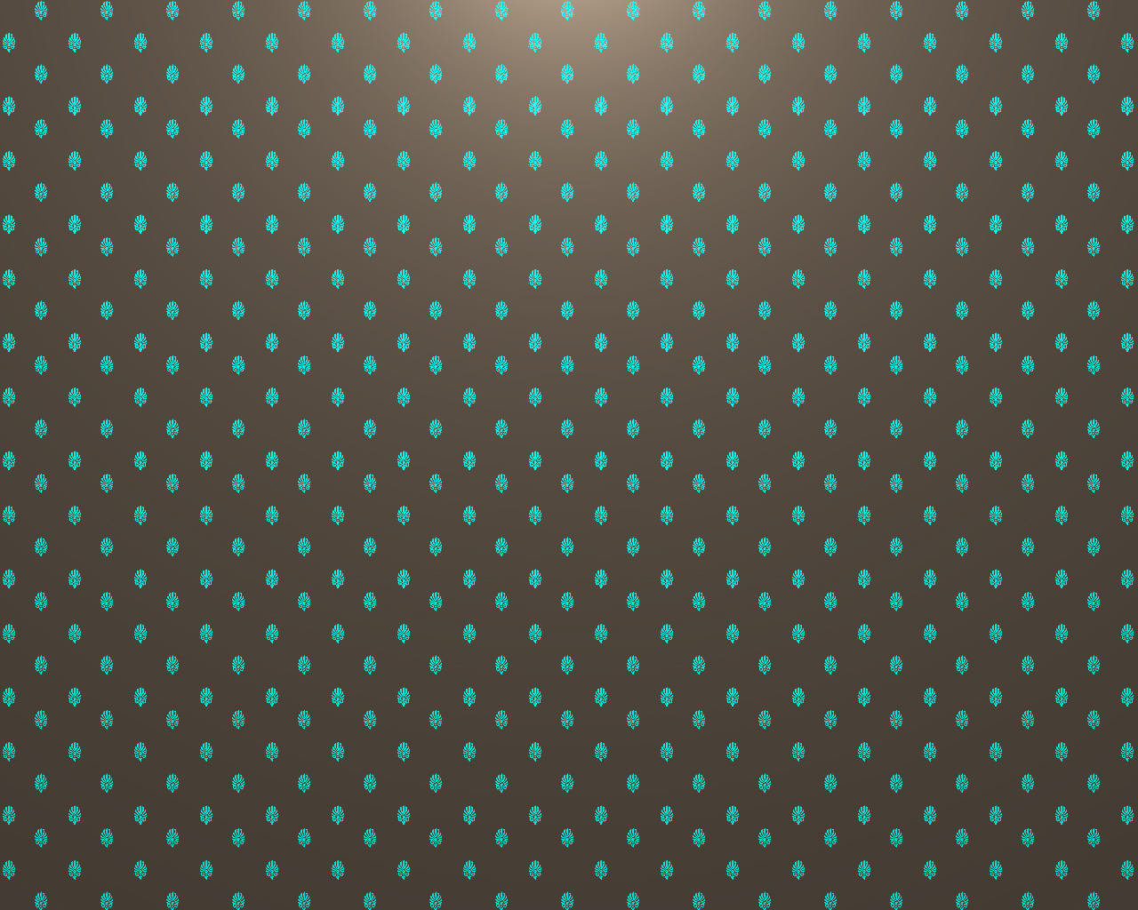 teal leaf pattern on brown