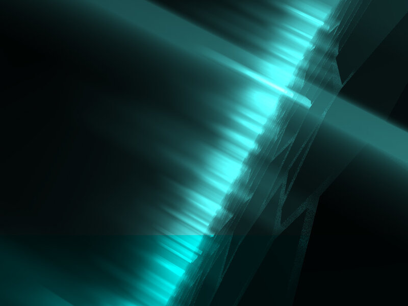 teal light beams on dark background