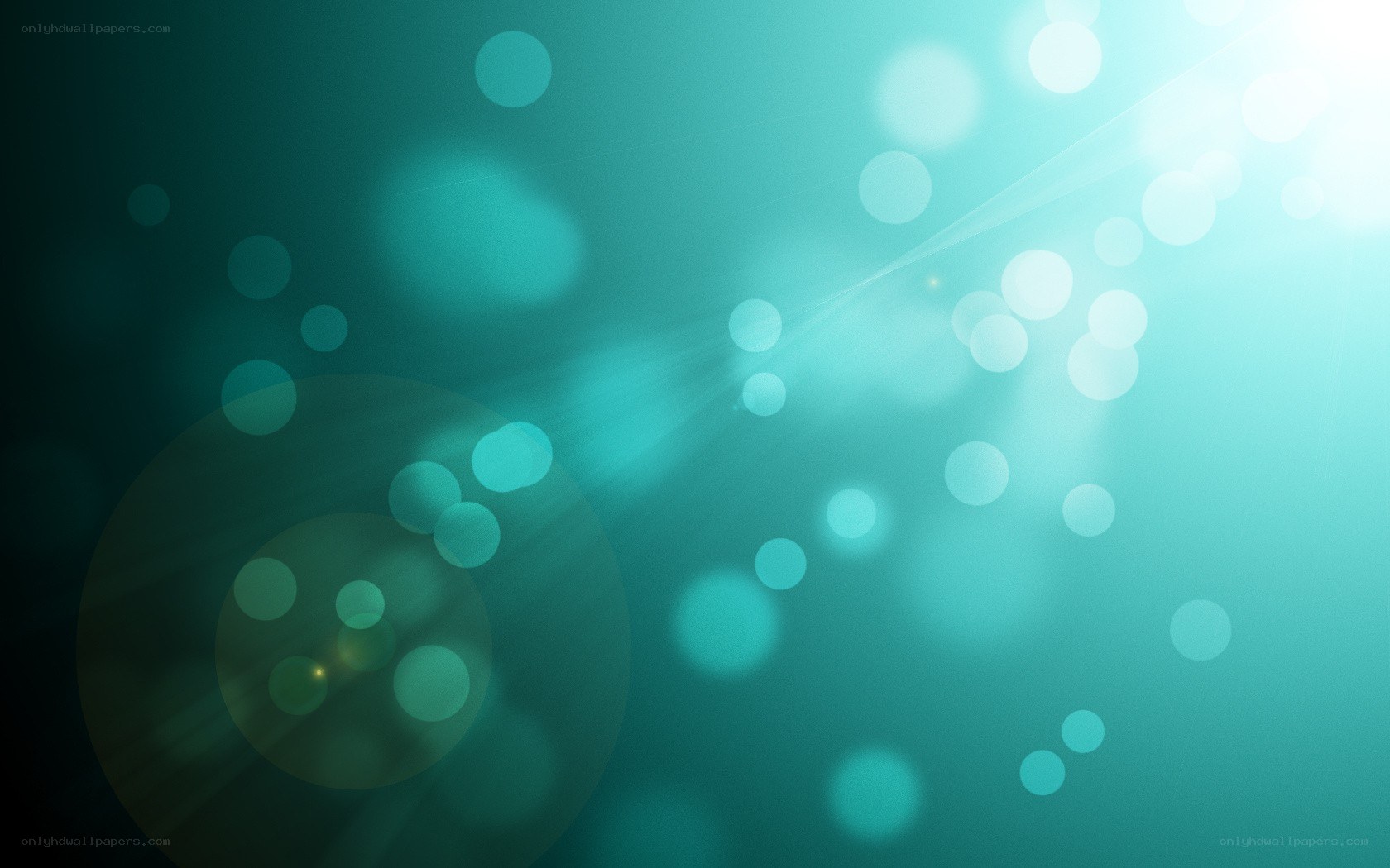 teal light bokeh background