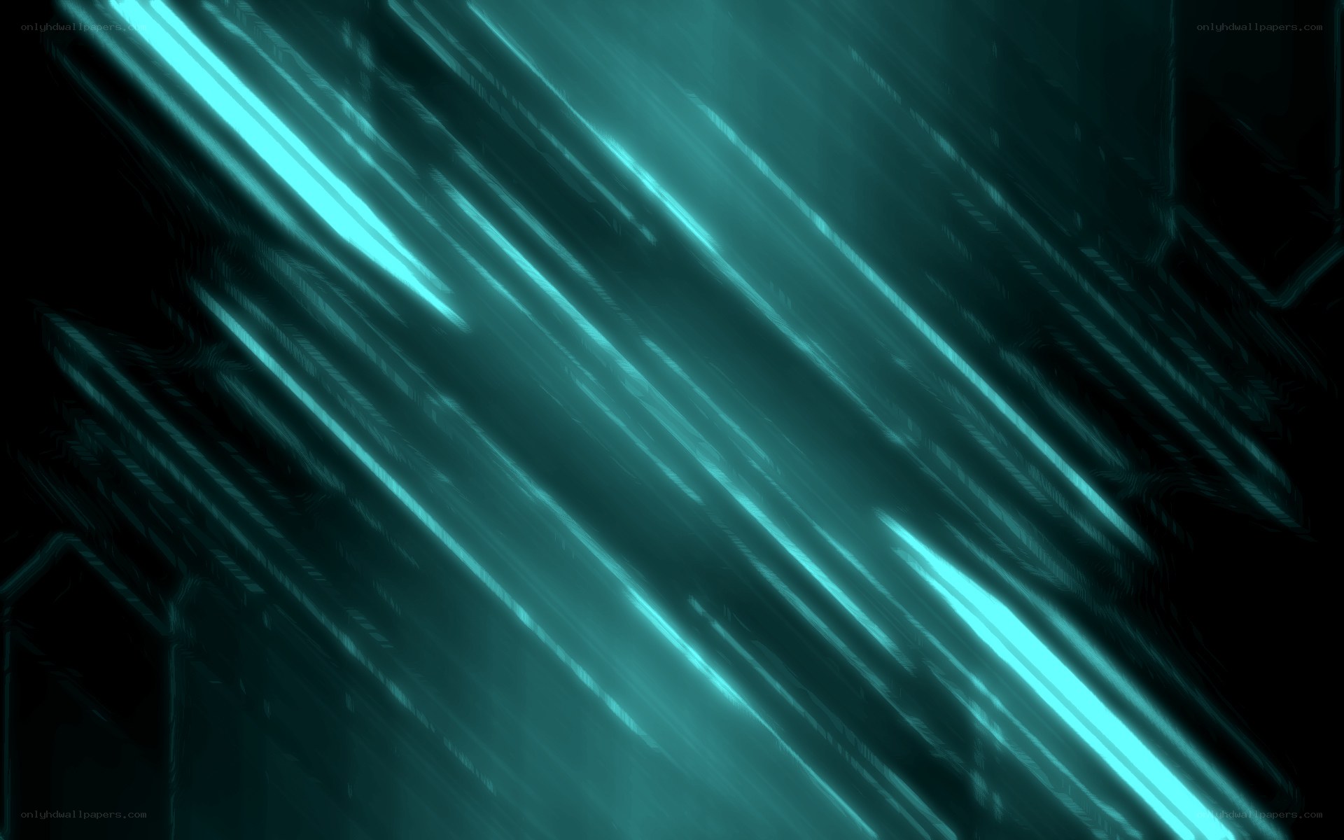 teal light streaks on black
