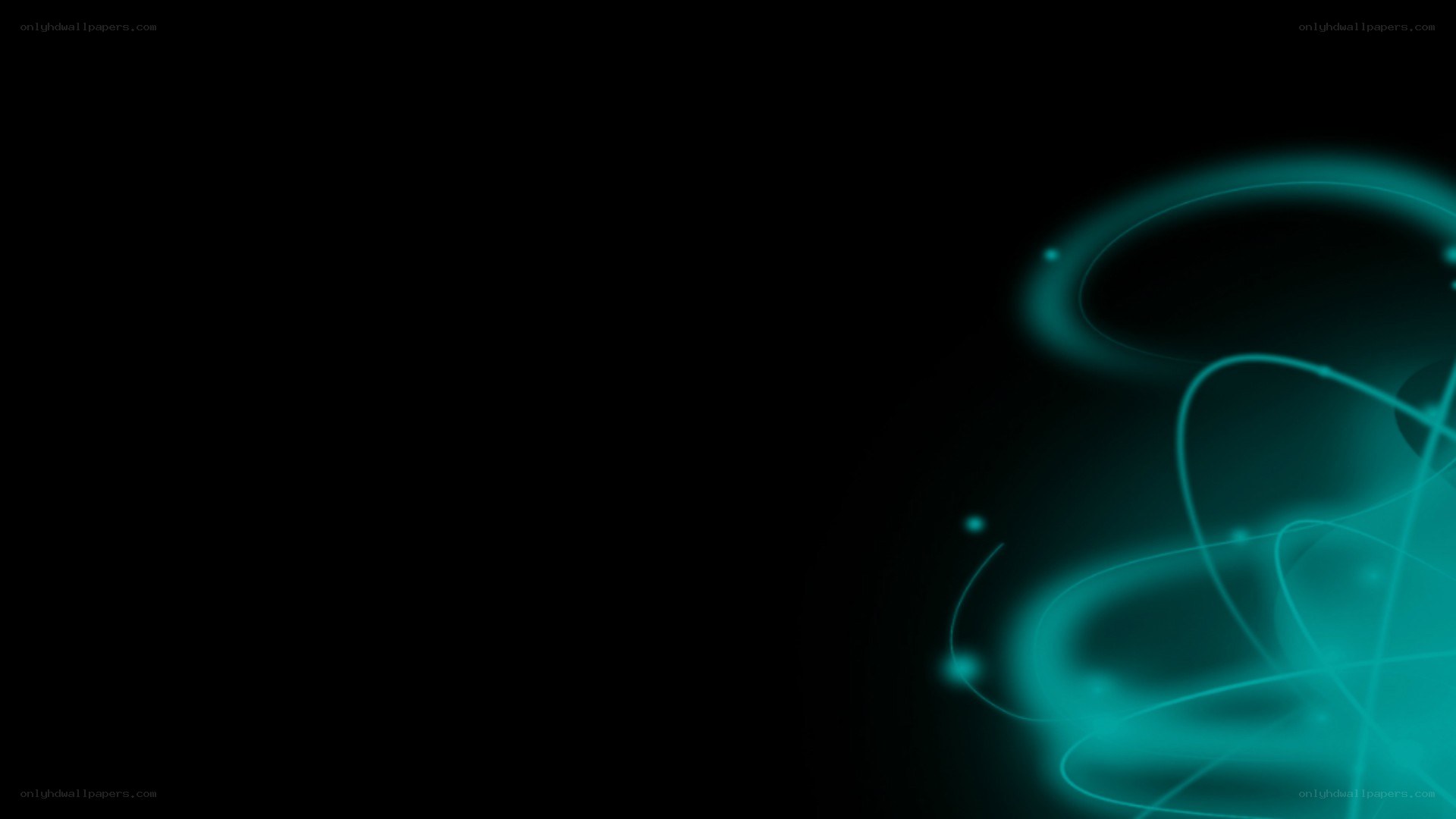 teal light swirls on black