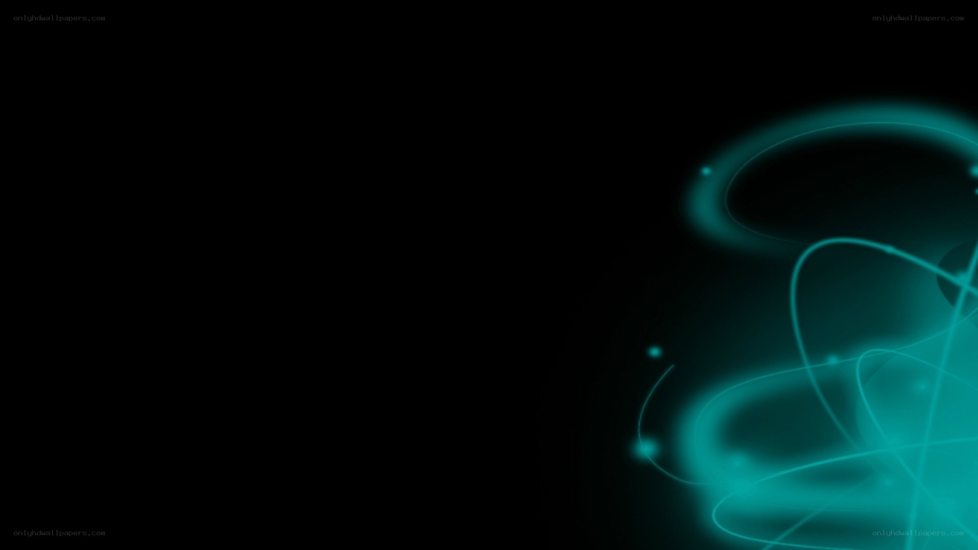 teal light swirls on black