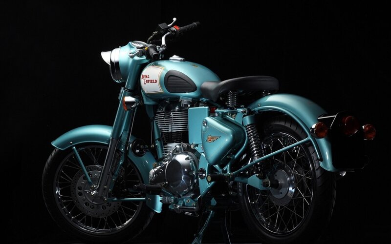 Teal Motorcycle — Dramatic, Photograph, Seat, Headlight, Exhaust