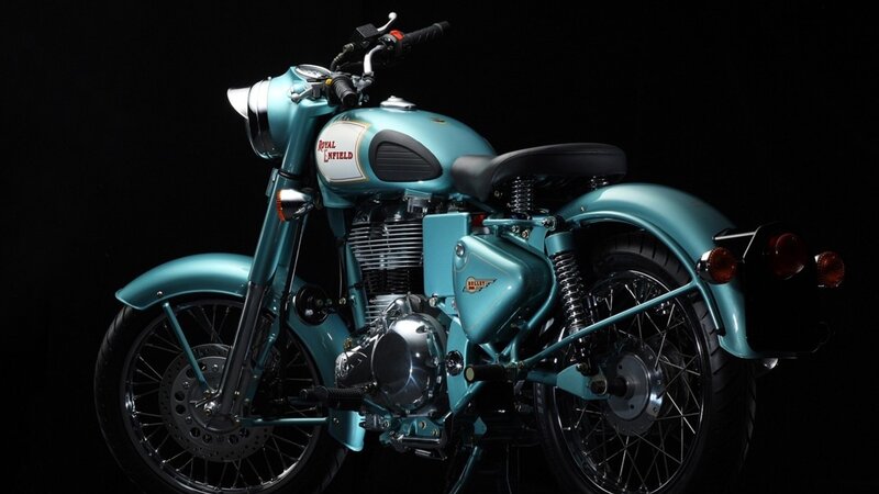 Teal Motorcycle — Dramatic