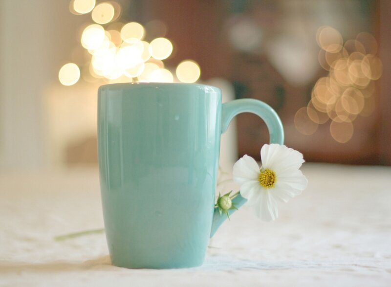 Teal Mug with Flower — Calm