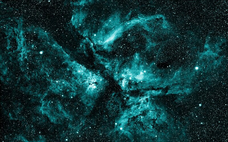 Teal Nebula in Space — Cosmic, Night