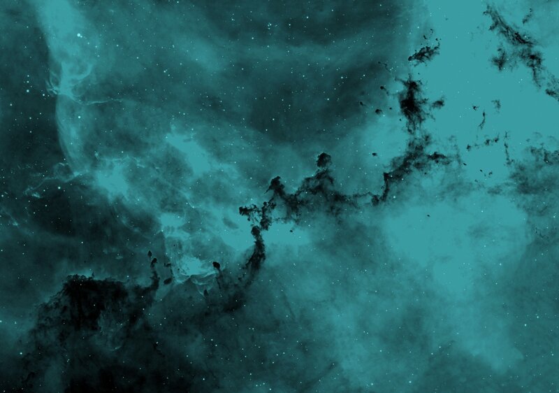 teal nebula with stars
