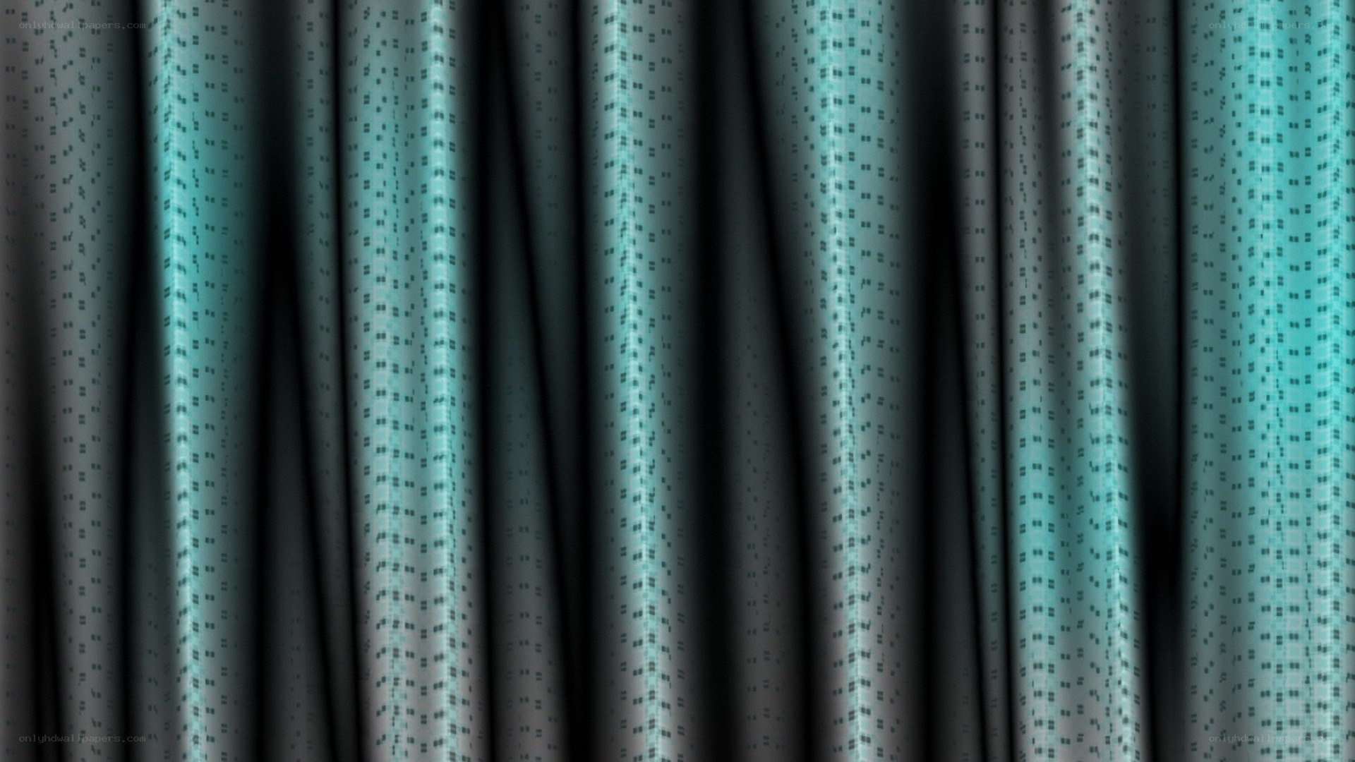 teal patterned curtain
