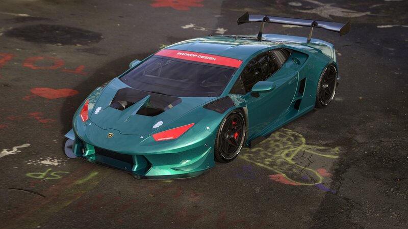 Teal Race Car — Dramatic, 3d Render