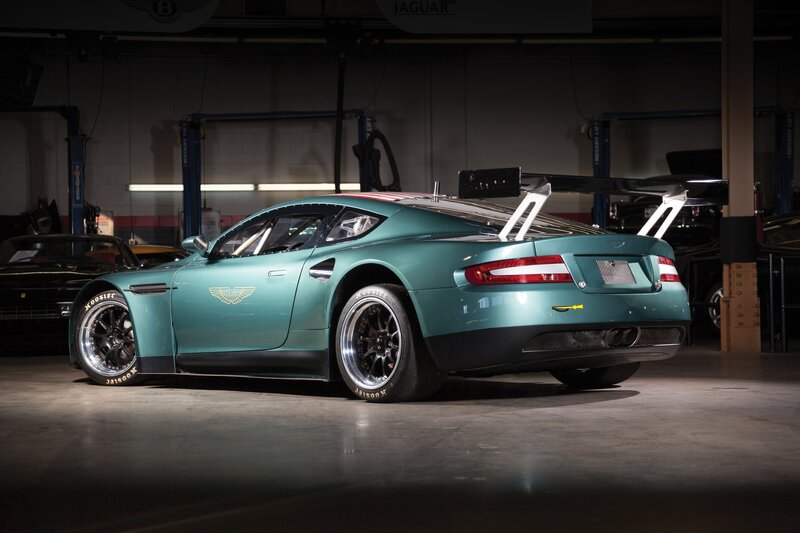 Teal Race Car — Dramatic