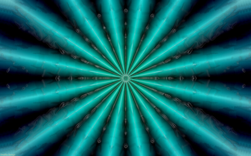 teal radial fractal pattern