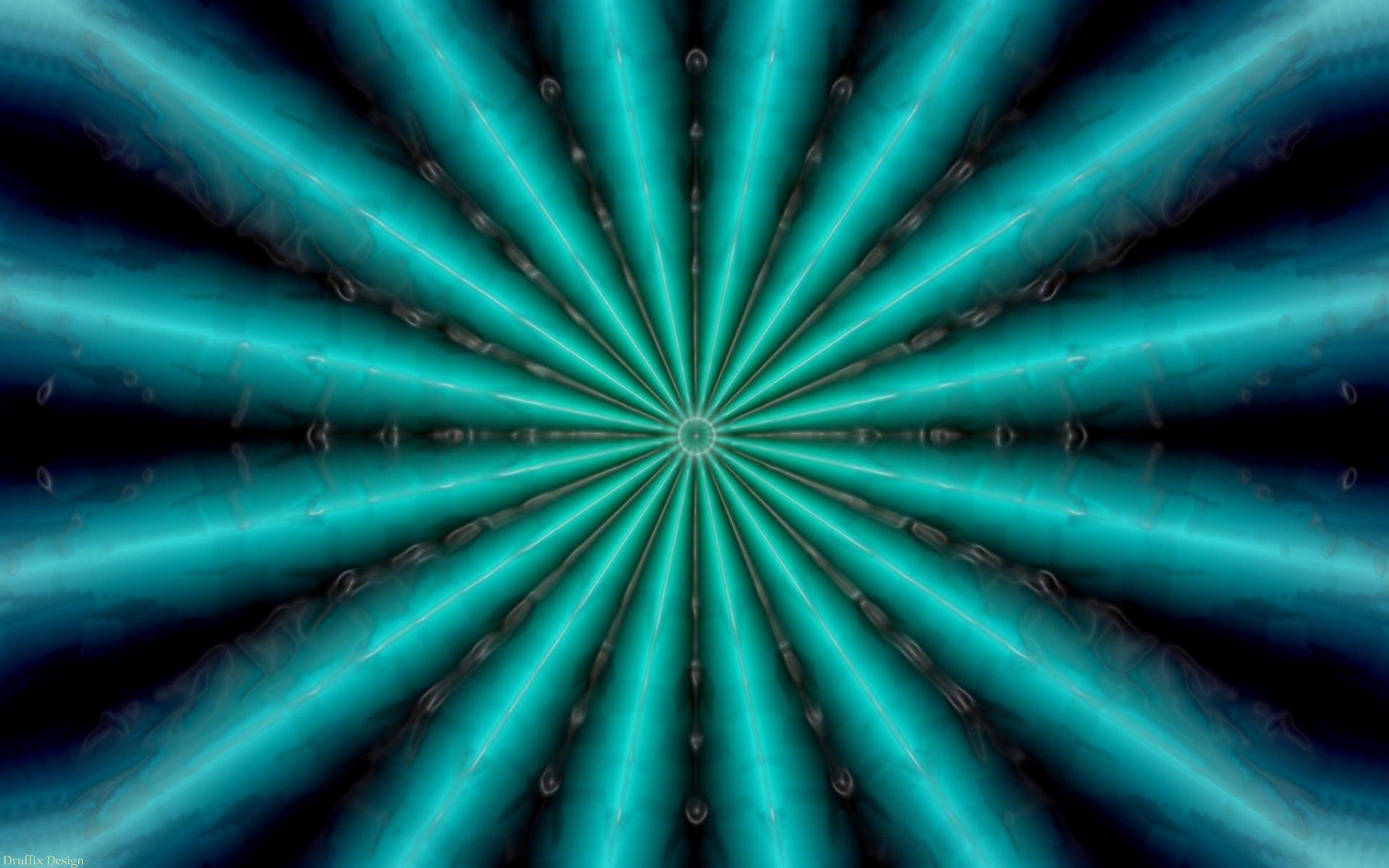 teal radial fractal pattern