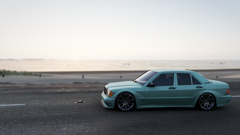 Teal Sedan Car