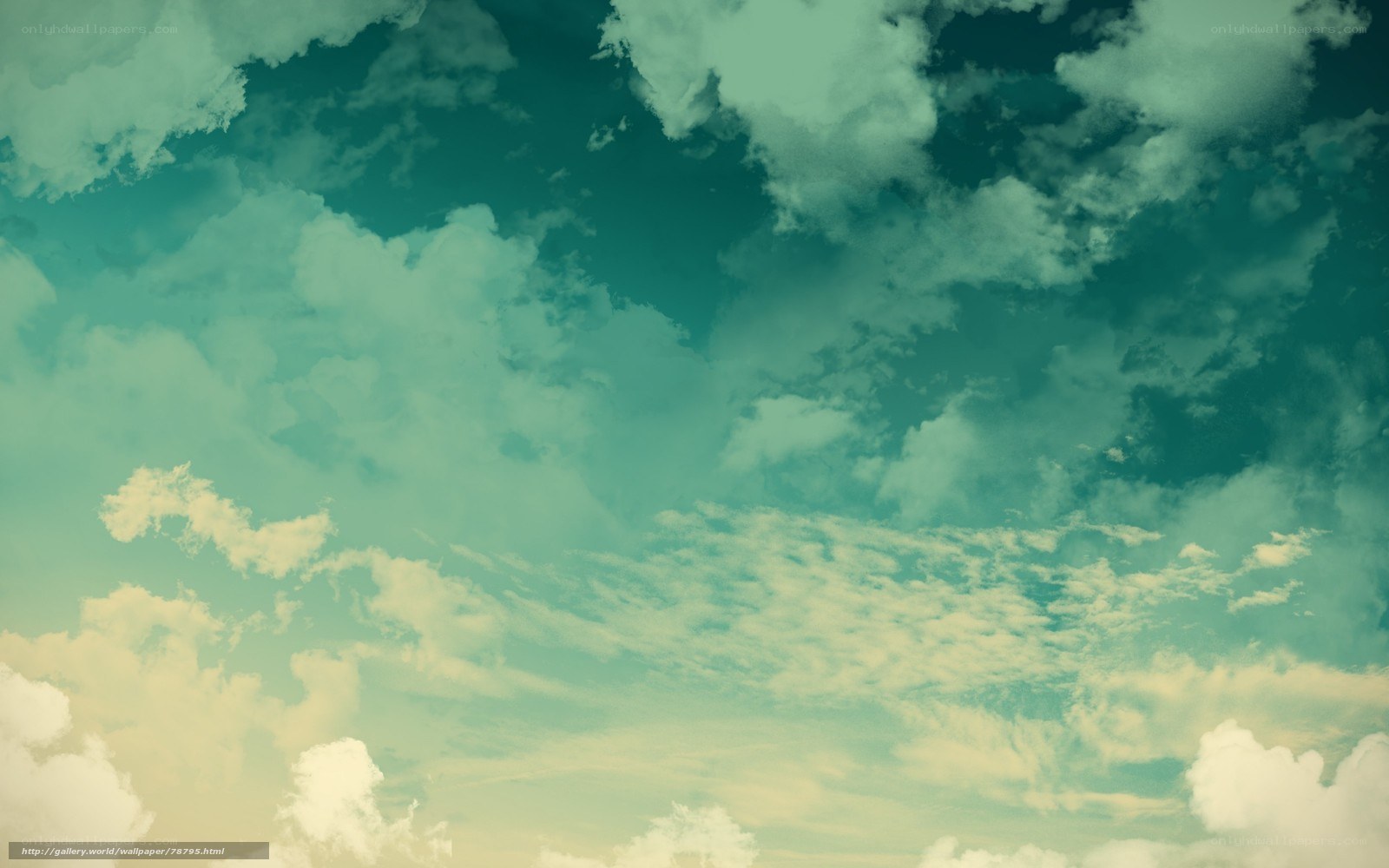 teal sky with clouds