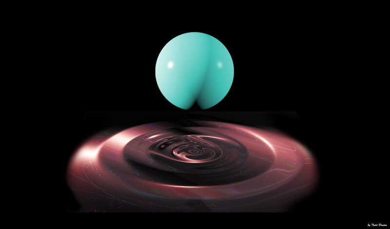 Teal Sphere over Swirl