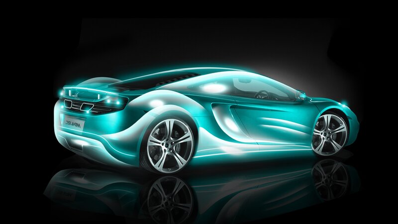 Teal Sports Car — Cyan