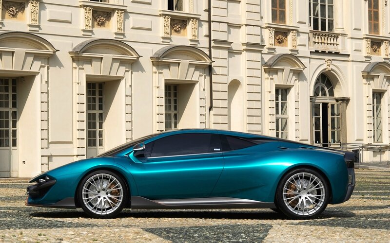 Teal Sports Car — Dramatic, Afternoon