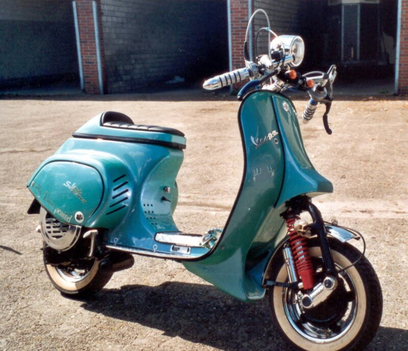 Teal Vespa Scooter