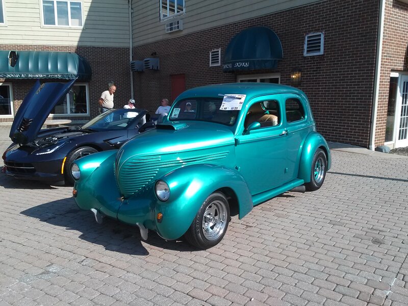 Teal Vintage Car — Outdoor, Afternoon, Photograph